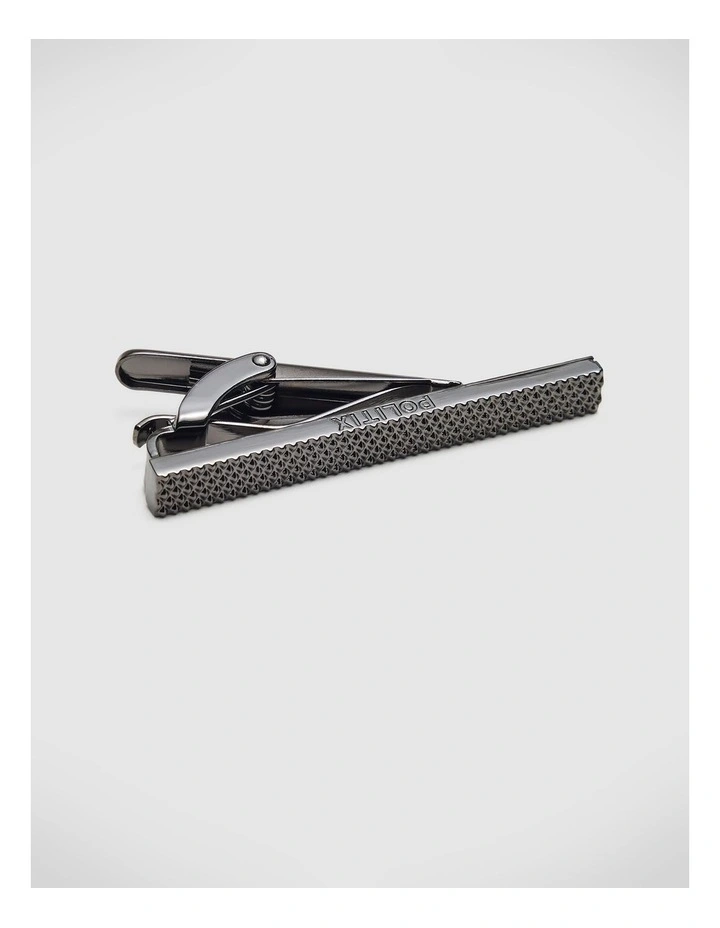 Patrick Textured Tie Clip in Gunmetal image 2