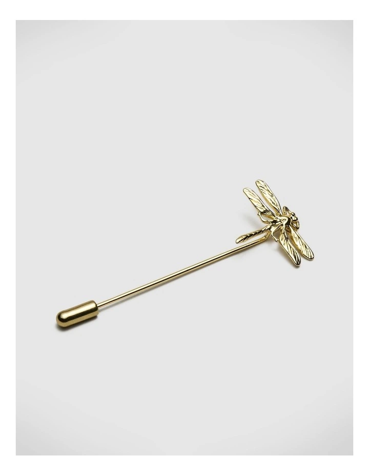 Alf Dragonfly Lapel Pin in Gold image 2
