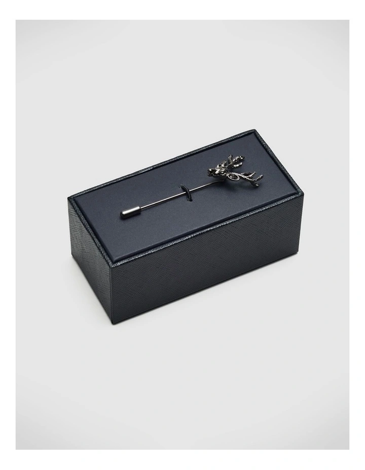 Ash Stag Lapel Pin in Gunmetal image 1