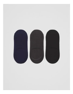 No Show Sock Pack of 3 in Multicolour