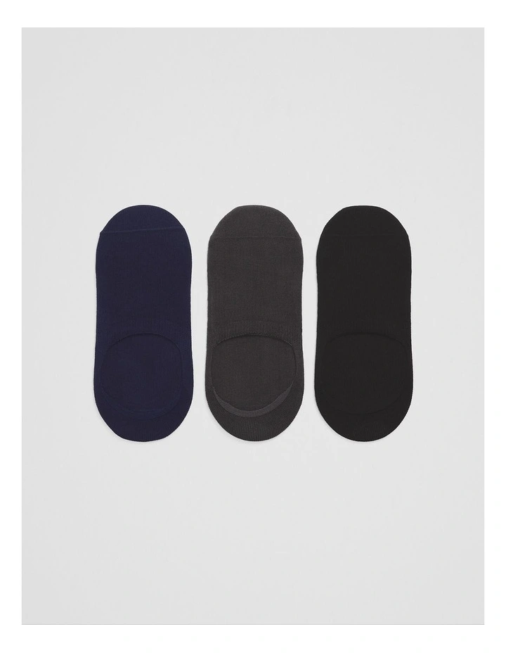 No Show Sock Pack of 3 in Multicolour image 1