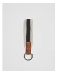 Striped Keyring in Black