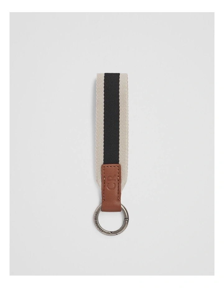 Striped Keyring in Black image 1
