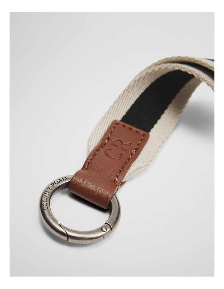 Striped Keyring in Black image 2