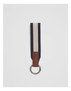 Striped Keyring in Navy
