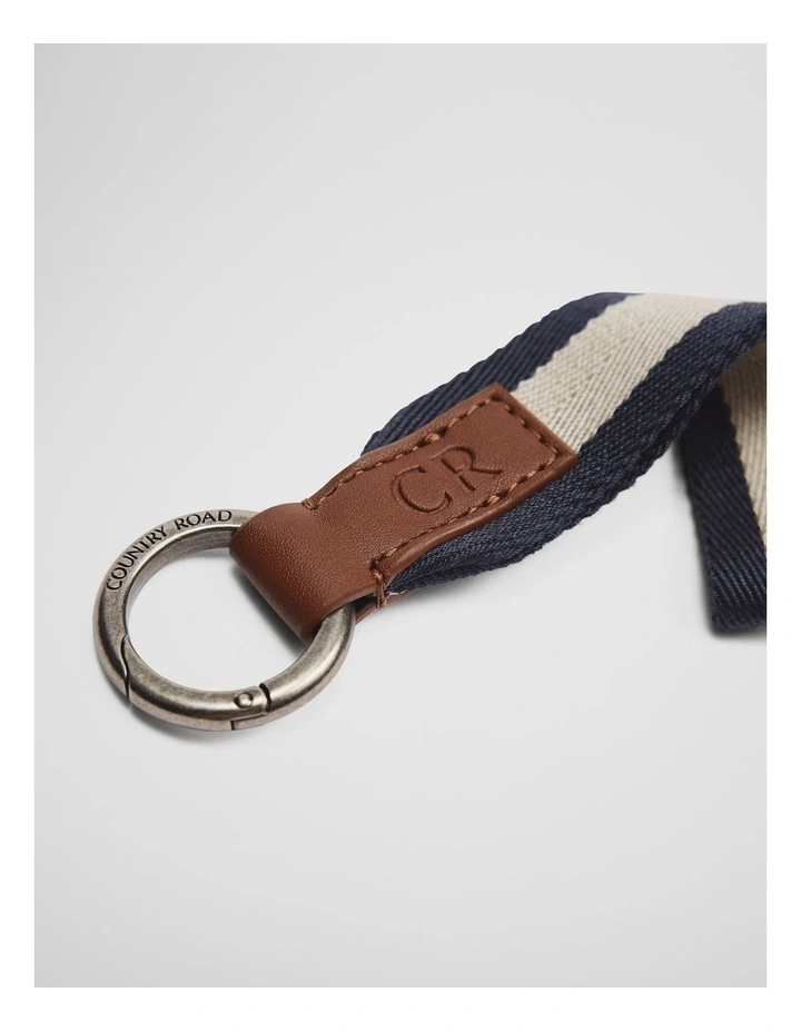 Striped Keyring in Navy image 2