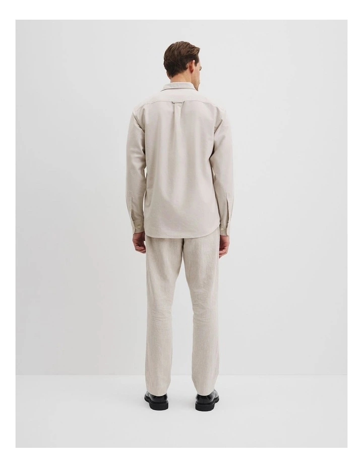Regular Fit Australian Cotton Oxford Shirt in Pebble image 4