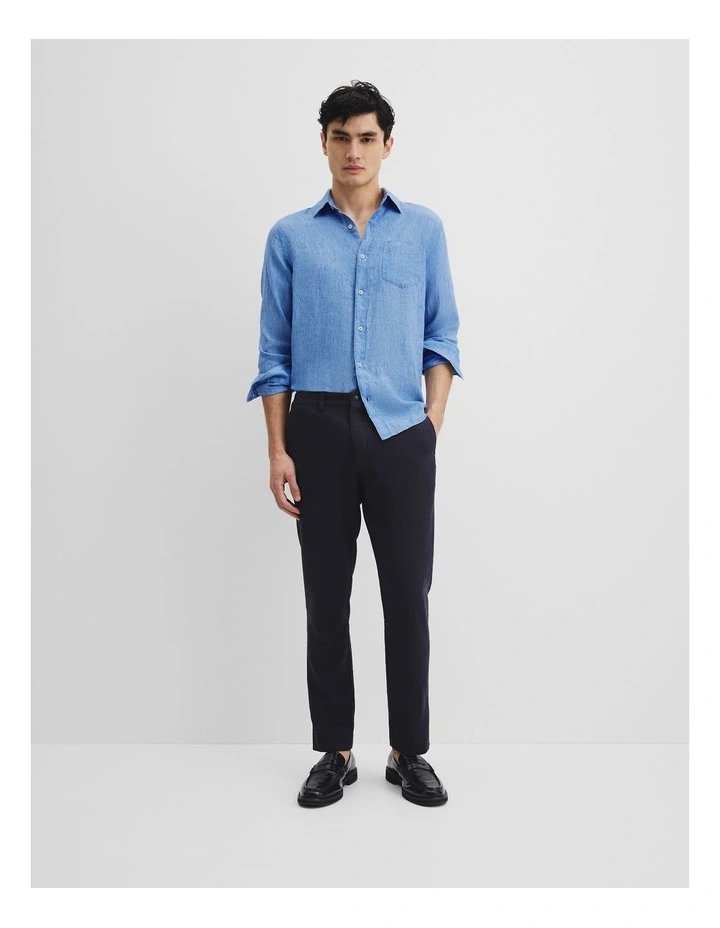Linen Cotton Pant in Navy image 1
