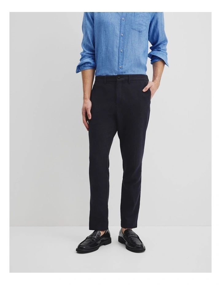 Linen Cotton Pant in Navy image 2