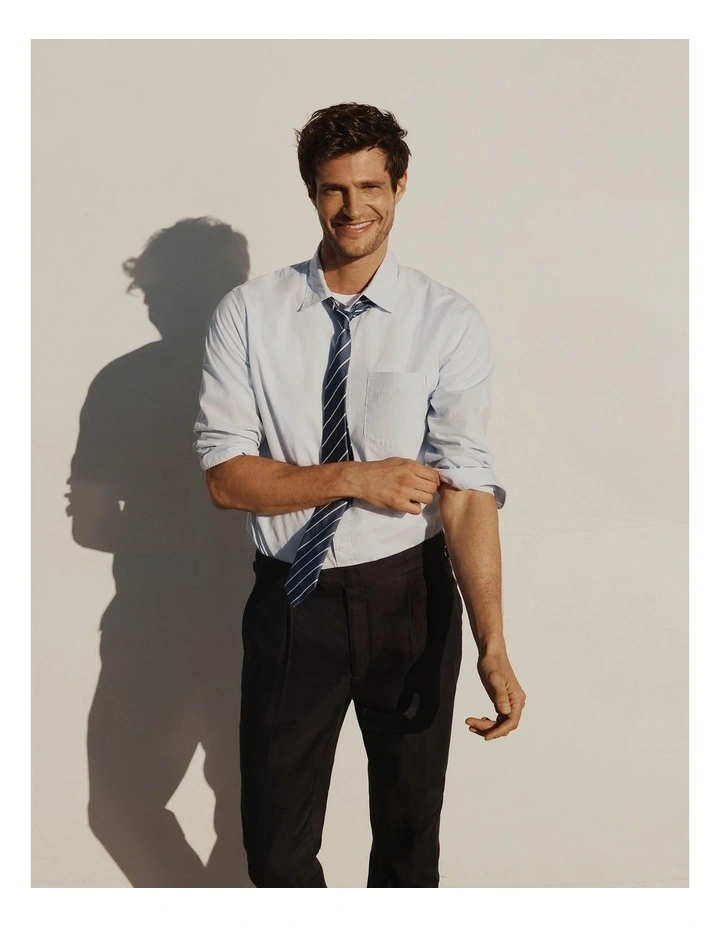 Australian Cotton Poplin Shirt in Pale Blue image 2