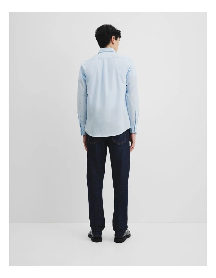 Australian Cotton Poplin Shirt in Pale Blue image 6