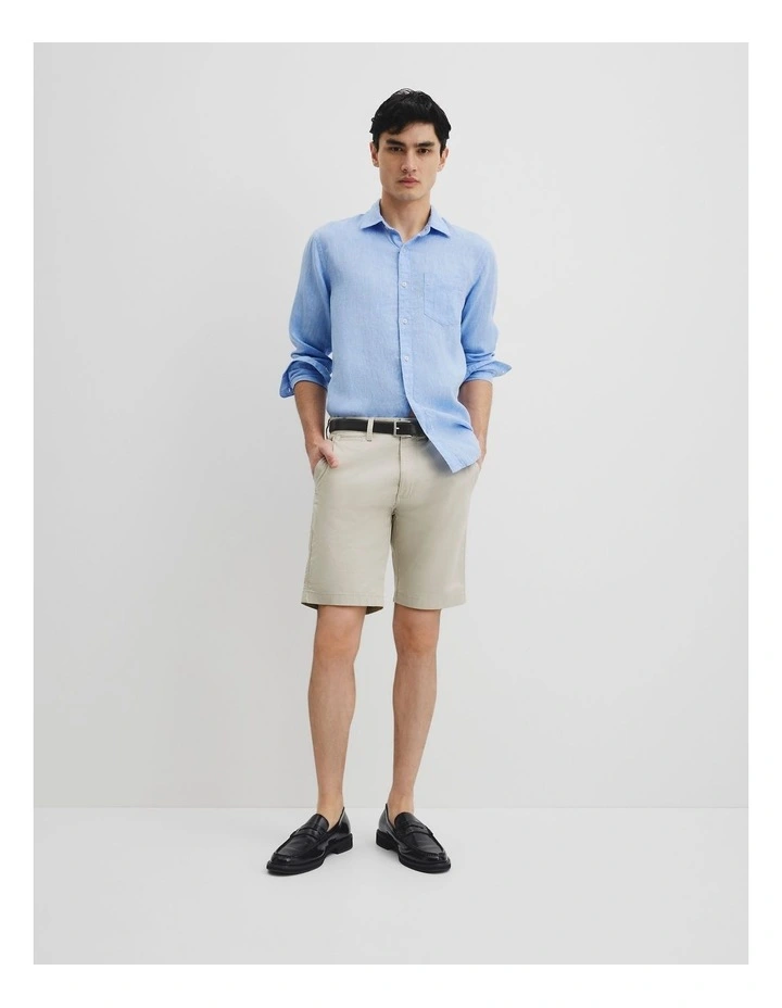 Australian Cotton Stretch Chino Short in Pebble image 1