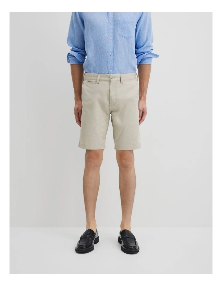 Australian Cotton Stretch Chino Short in Pebble image 2