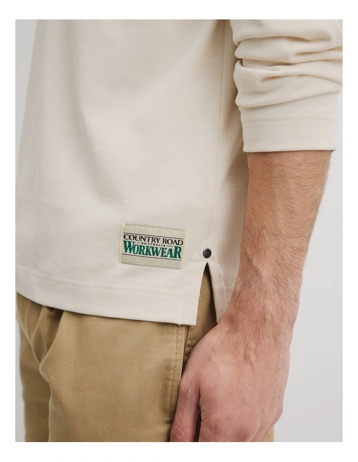 Australian Cotton Workwear Rugby in Oat image 3