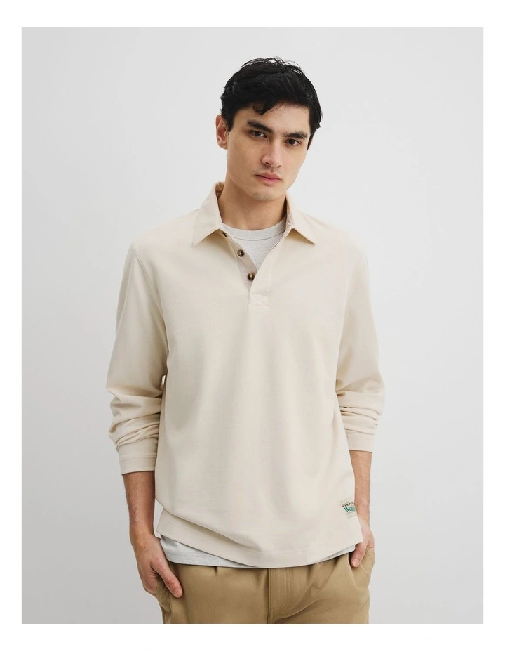 Australian Cotton Workwear Rugby in Oat image 5