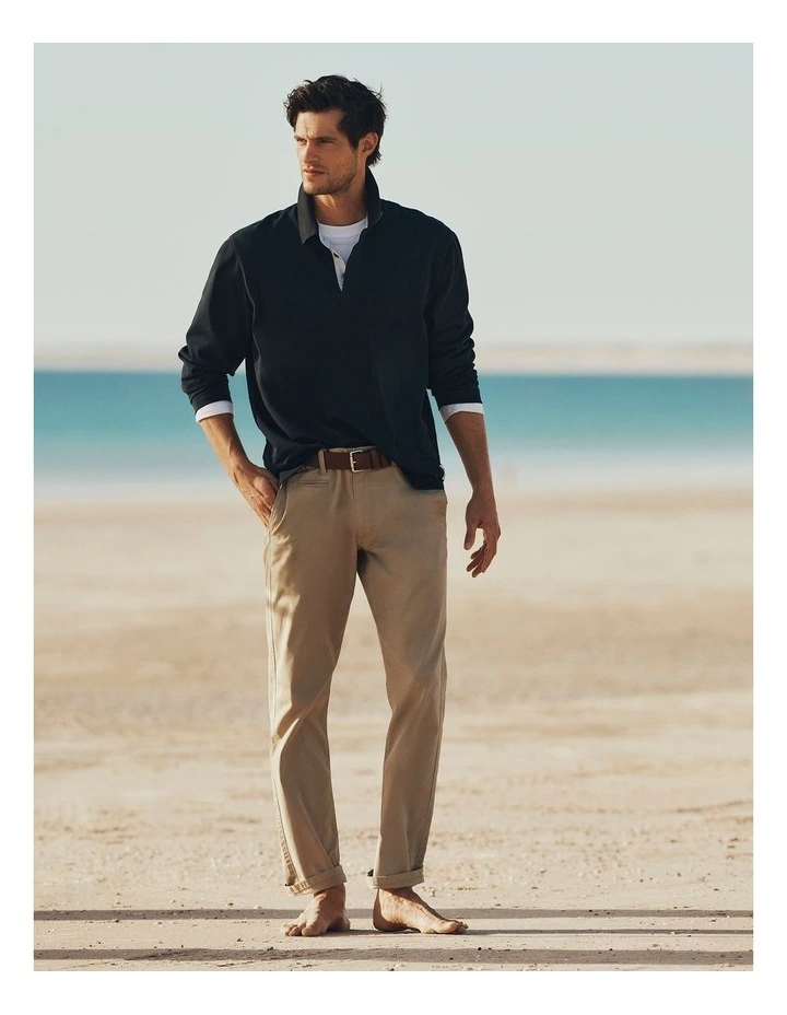 Australian Cotton Workwear Rugby in Navy image 2