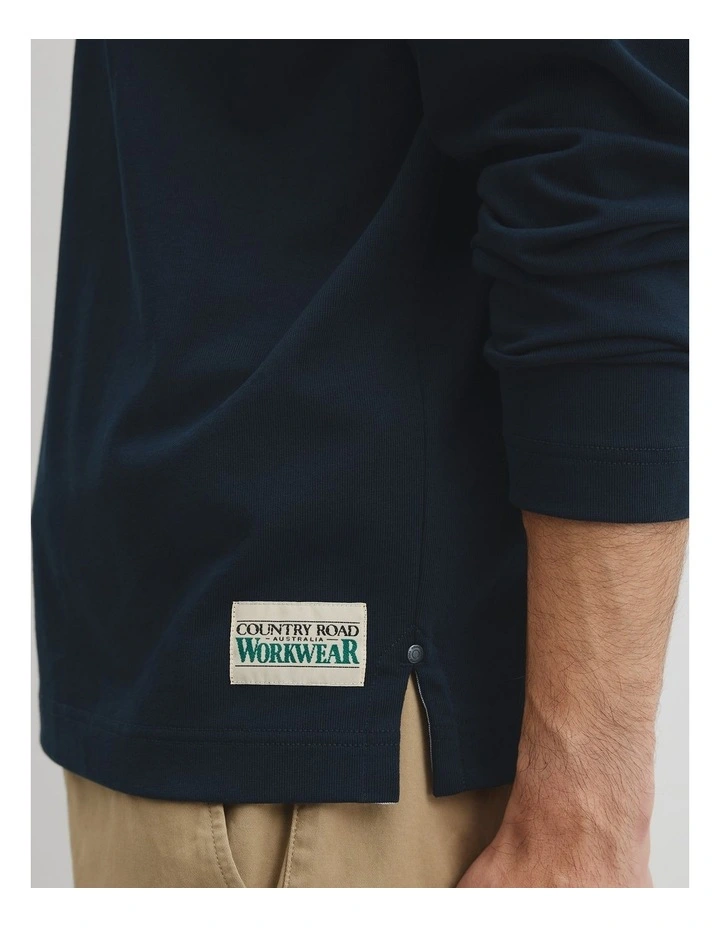 Australian Cotton Workwear Rugby in Navy image 4