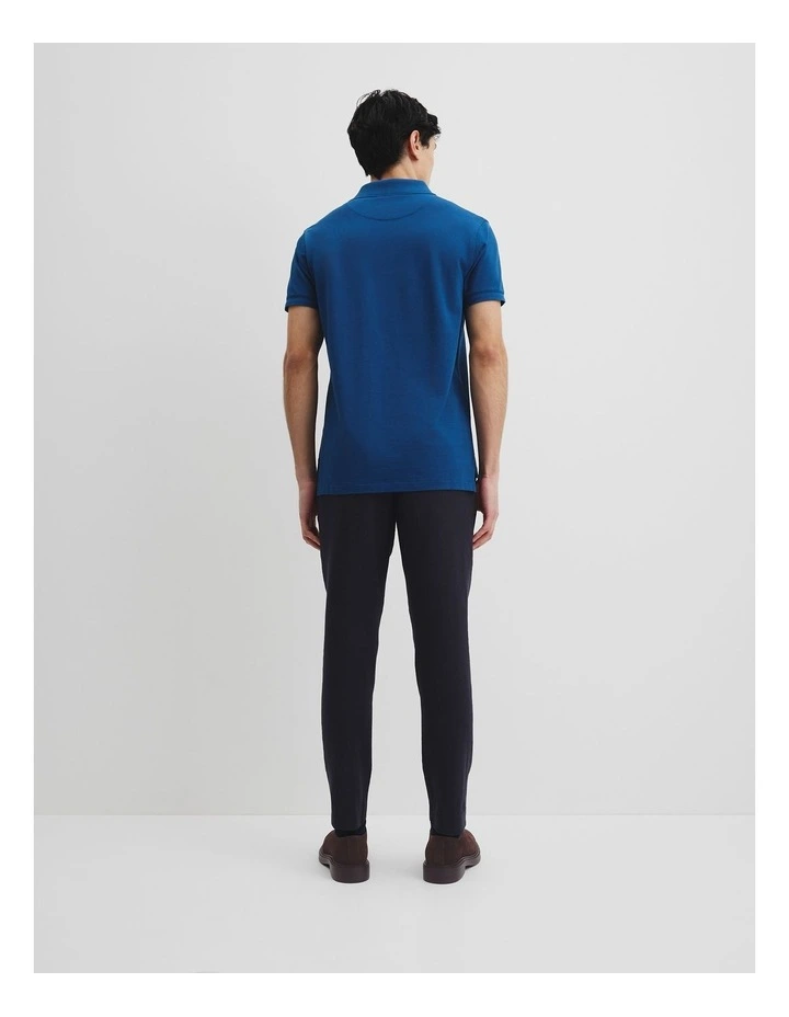Verified Australian Cotton Pique Polo in Lapis image 4