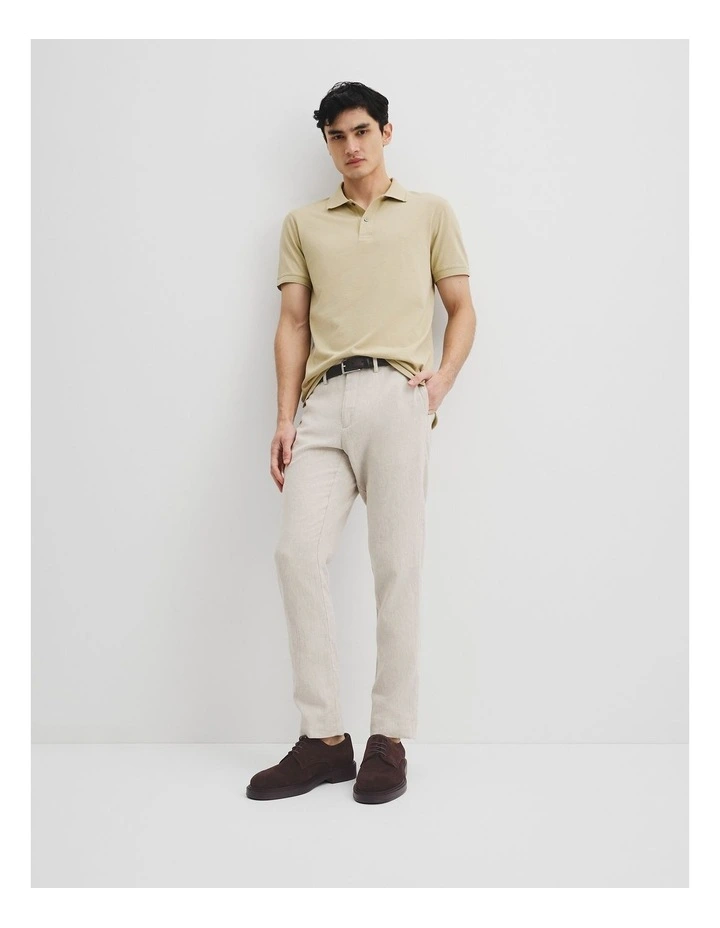 Australian Cotton Jacquard Polo in Pebble image 3
