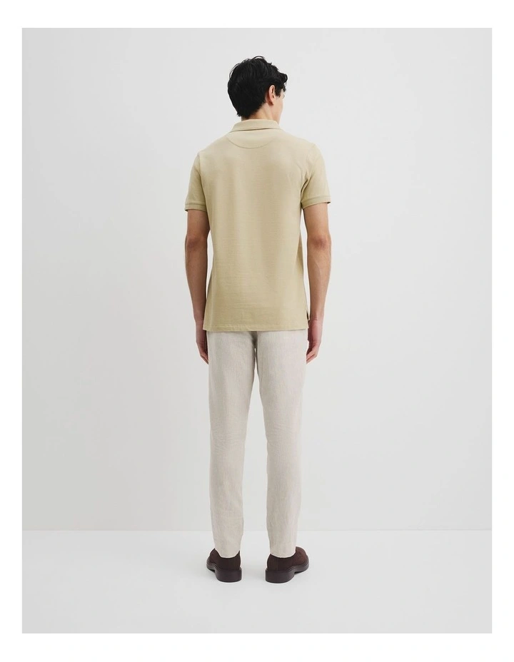 Australian Cotton Jacquard Polo in Pebble image 4