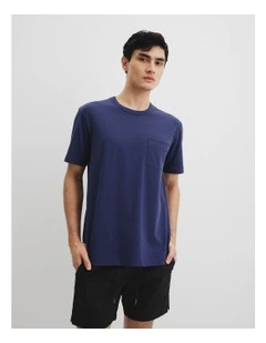 Organically Grown Cotton Slub T-shirt in French Navy