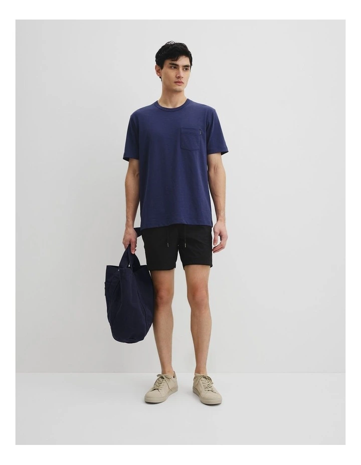 Organically Grown Cotton Slub T-shirt in French Navy image 3