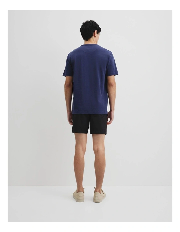 Organically Grown Cotton Slub T-shirt in French Navy image 4