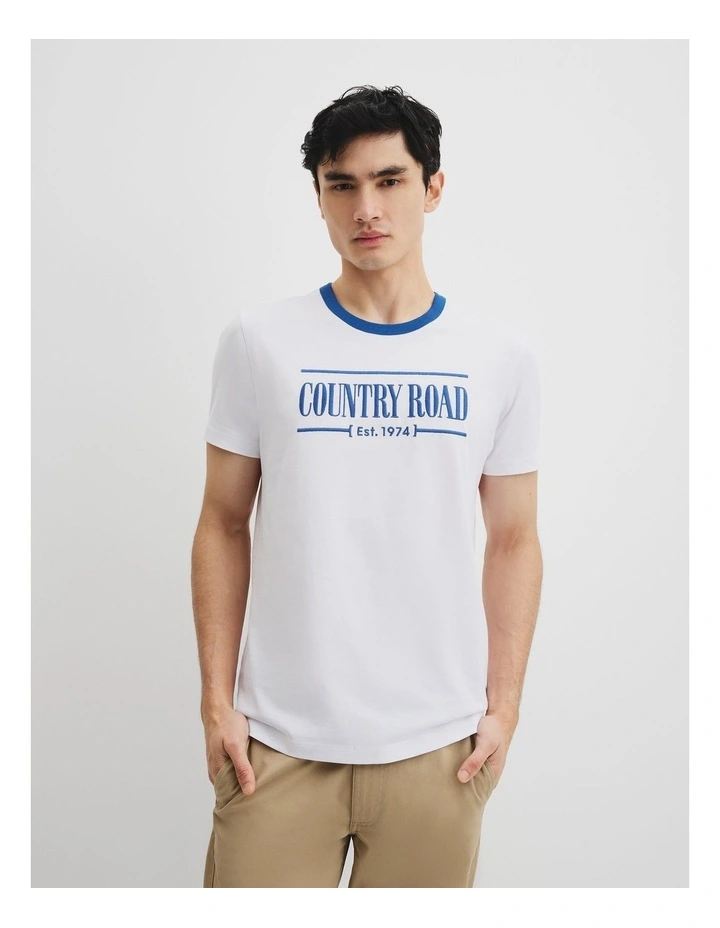 Verified Australian Cotton Heritage T-shirt in Blue Multi image 3