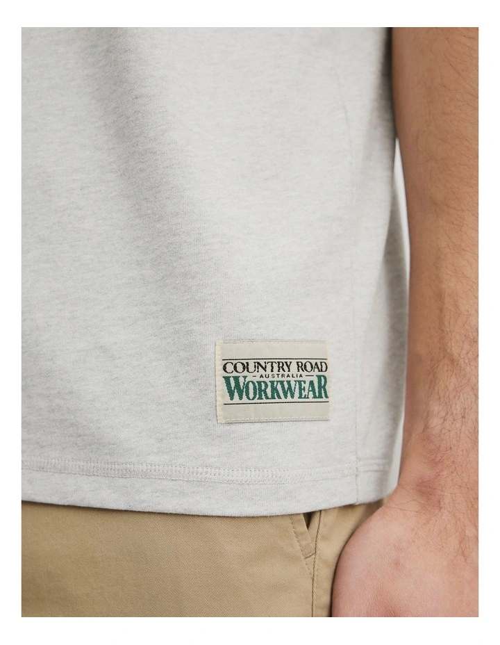 Vac Workwear T-shirt in Grey Melange image 2