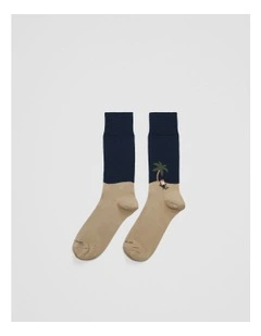 Australian Cotton Blend Palm Sock in Sand