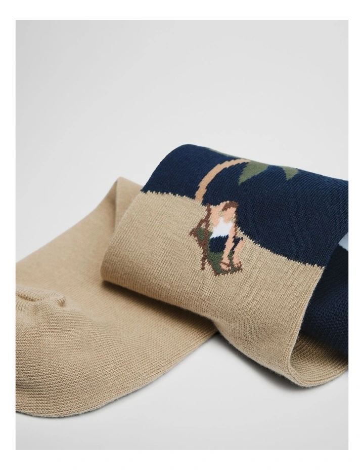 Australian Cotton Blend Palm Sock in Sand image 2