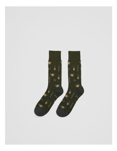 Australian Cotton Blend Gardening Socks in Khaki