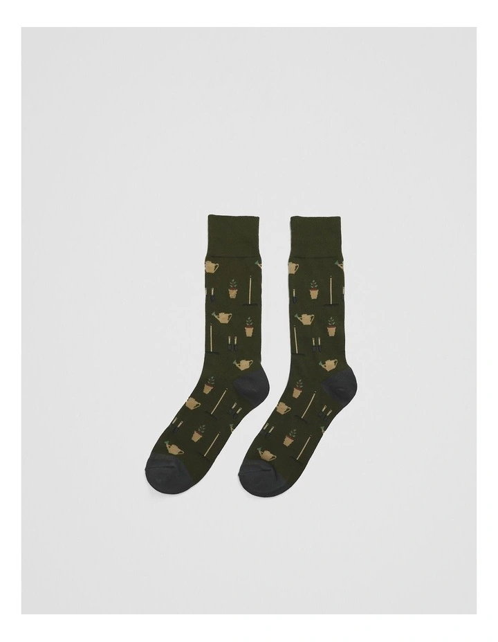 Australian Cotton Blend Gardening Socks in Khaki image 1