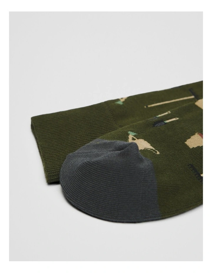 Australian Cotton Blend Gardening Socks in Khaki image 2