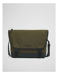 Recycled Polyester Travel Messenger Bag in Khaki