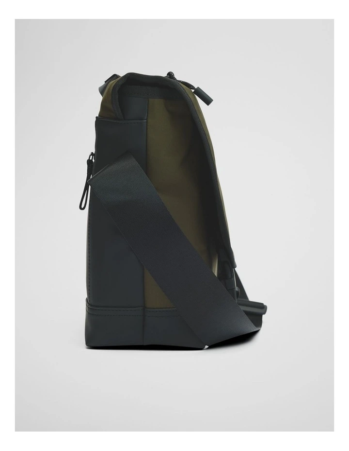 Recycled Polyester Travel Messenger Bag in Khaki image 4