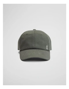 Australian Cotton Pique Logo Cap in Thyme