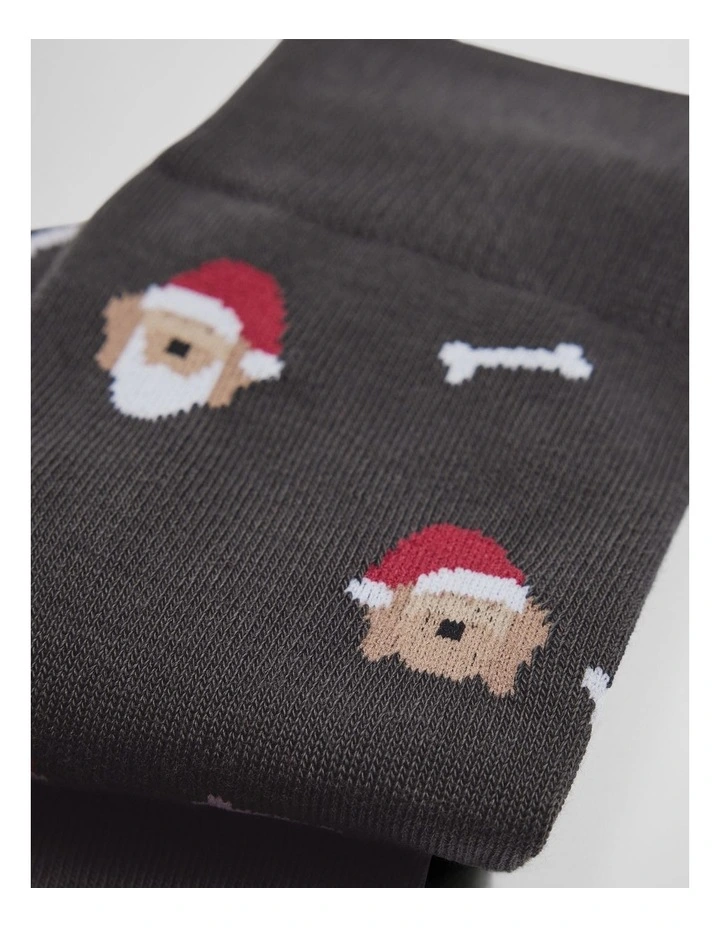 Australian Cotton Blend Christmas Sock Pack Of 2 in Red image 2