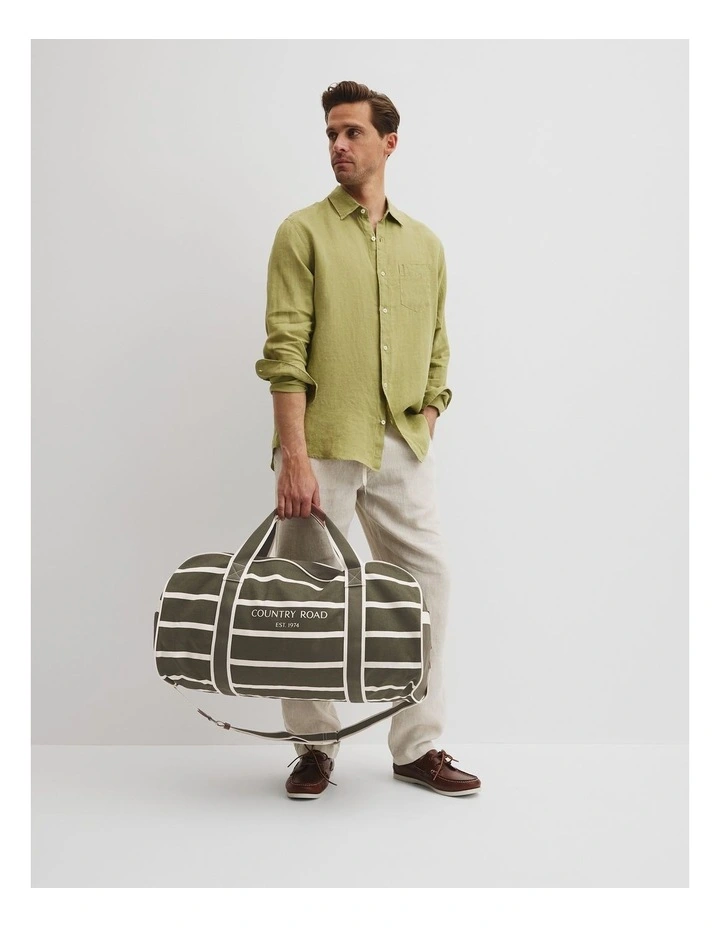 Country Road Logo Tote in Thyme Stripe image 2