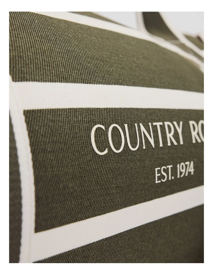 Country Road Logo Tote in Thyme Stripe image 3