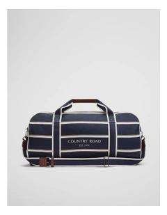 Country Road Logo Tote in Navy Stripe