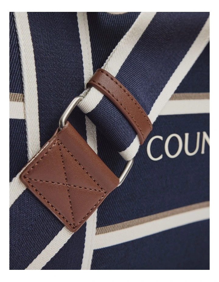 Country Road Logo Tote in Navy Stripe image 3