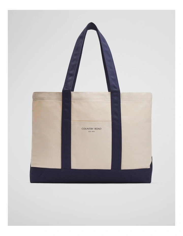 Country Road Large Cotton Shopper in Navy image 1