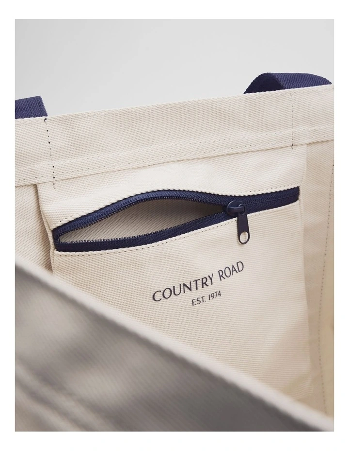 Country Road Large Cotton Shopper in Navy image 3