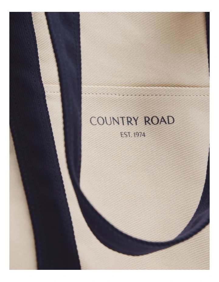 Country Road Large Cotton Shopper in Navy image 4