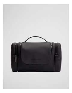 Zip Coated Washbag in Black