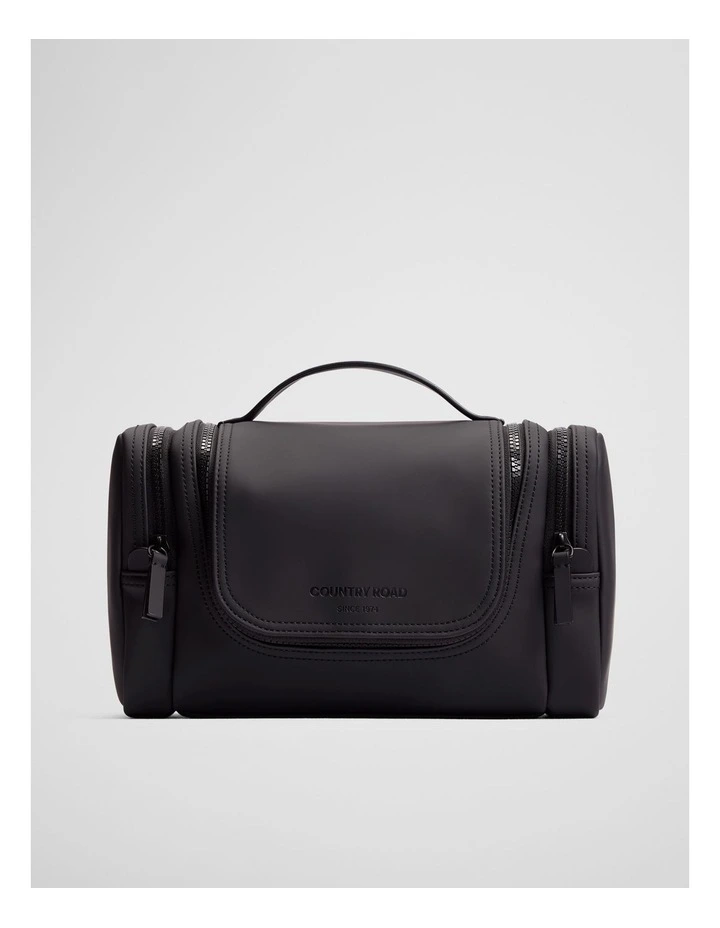 Zip Coated Washbag in Black image 1