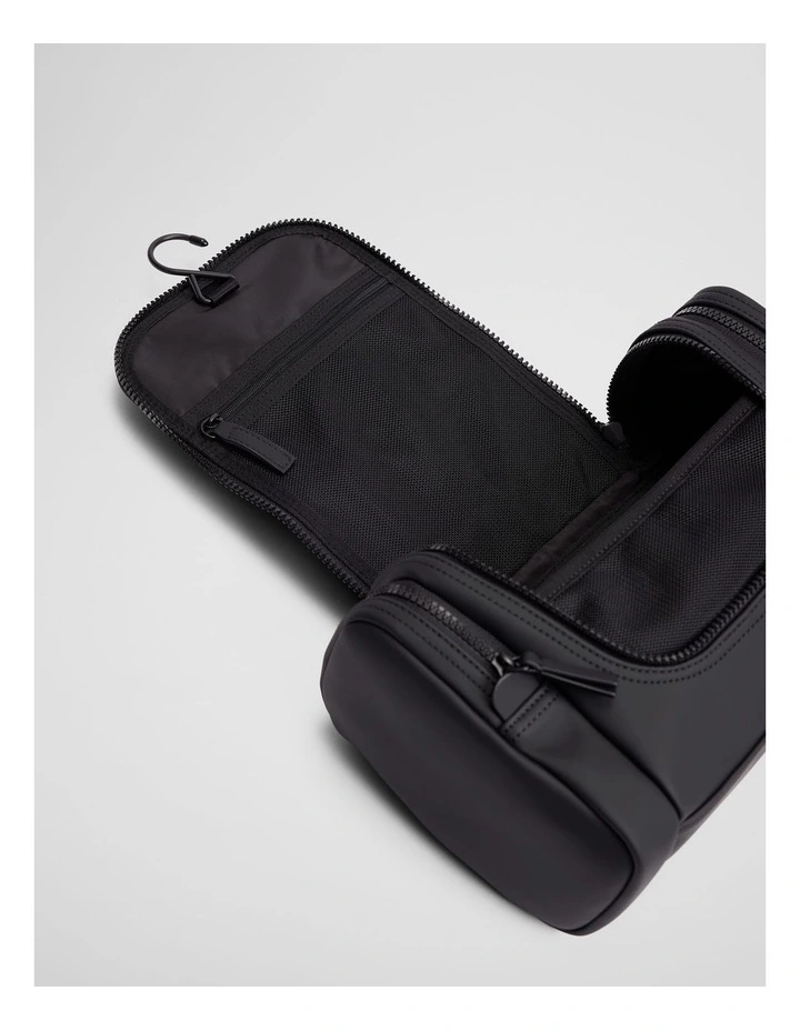 Zip Coated Washbag in Black image 2