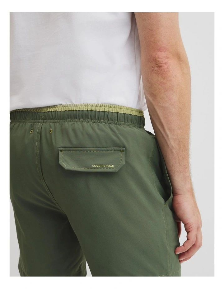 Recycled Polyester Contrast Swim Short in Thyme image 3