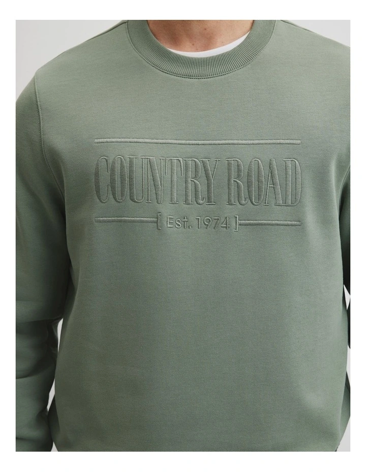 Verified Australian Cotton Heritage Sweat in Evergreen image 2